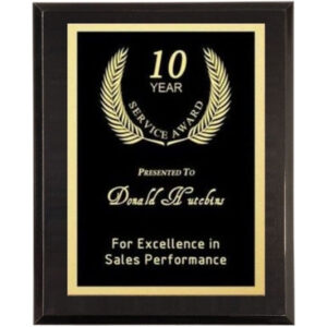 High Gloss Black Plaque 6" x 8"