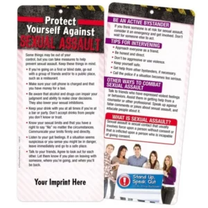 Protect Yourself Against Sexual Assault 2-Sided Glancer