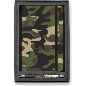 Camouflage Hard Cover Journal with Pen Gift Set