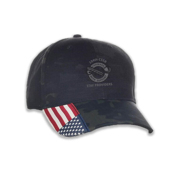 Black Multicam Cap w/ Flag Visor