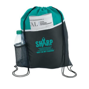 Drawstring Bag with Water Bottle Pocket