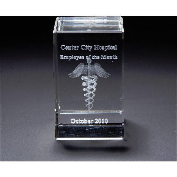 3D Crystal Block Medium Award