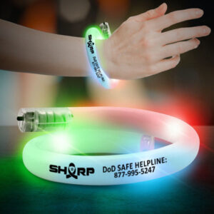 11" Coil Tube Bracelets w/Flashing LED Lights