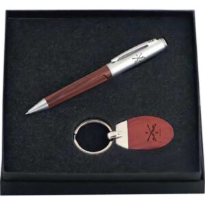 Twist-Action Ballpoint Pen and Matching Keychain gift Set