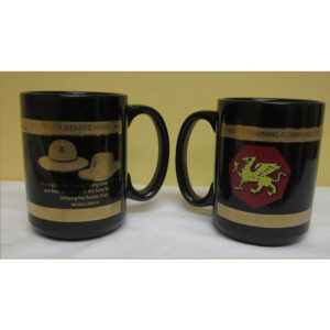Black Coffee Mug with Gold Band
