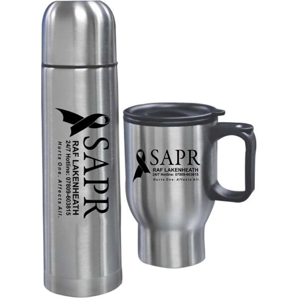 Bullet Flask and Thermal Mug Set