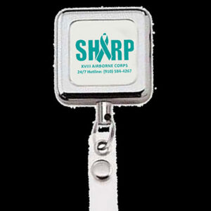 Square Metal Retractable Badge Holder