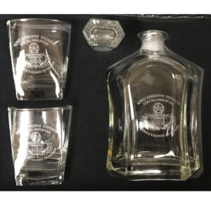 3 piece Glass Drinkware Set-- Includes Decanter and 2 Glasses