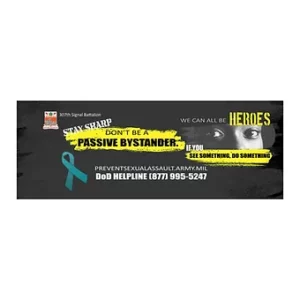 Sharp Passive Bystander Banner  (yellow) 4' x 10' Vinyl Banner Sin