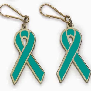 Gold Trimmed Awareness Zipper Pulls (2 sided)
