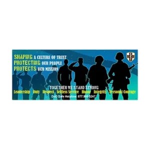 Sharp Protects Black Banner  4' x 10' 18 oz. Vinyl Banner Single-Sided)