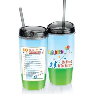 Children: The Heart Of Our Future Double Wall Acrylic Tumbler With Straw