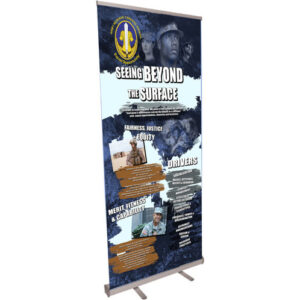 Equal Opportunity Retractable Banner - Blue Military See Beyond the Surface