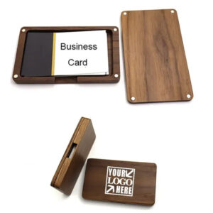 Portable Wooden Carry On Card Case